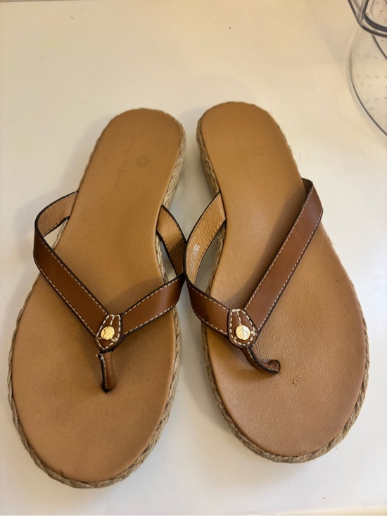 Tommy Bahama Shoes - Women’s Brown Leather Espadrille Thong Sandals Tommy Bahamas